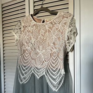 Tea & Cup - white lace crop, wedding, bridesmaid - Small or XS